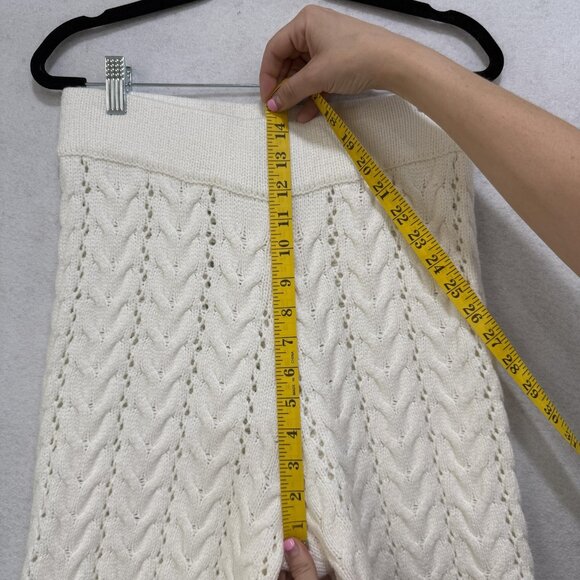 Sabo Pants Womens Medium White Knit Wide Leg Crochet Sweater AUS 10 USA 6 Boho - Picture 4 of 10